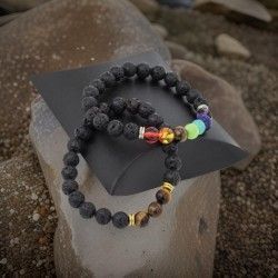 ♥ Pulsera Piedras Volcanicas en Estuche Boda