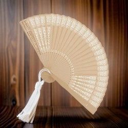 ♥ Abanico Pompon Blanco Boda