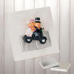 ♥ Imán Novios en Moto 2 Napolitanas Boda