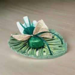♥ Plato Hoja Tropical 1 Bombón Boda