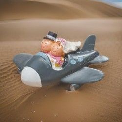 ♥ Imán Novios Avión Boda