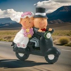 ♥ Imán Novios Moto Boda